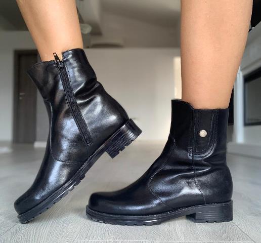 Ghete dama piele negre Anda2 biashoes.ro imagine reduceri